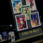 vintage vienna posters on display